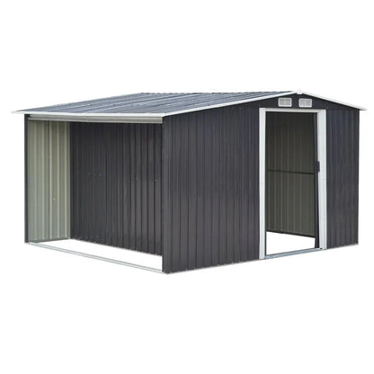 Metal Garden Shed 8ft x 8ft & Q-Rax Heavy Duty Storage Shelving Bundle