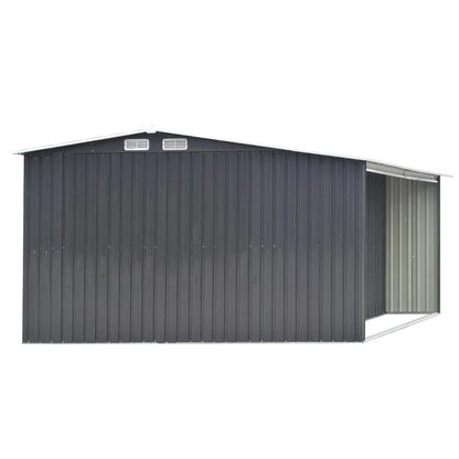 Metal Garden Shed 8ft x 8ft & Q-Rax Heavy Duty Storage Shelving Bundle