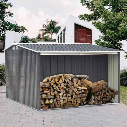 Metal Garden Shed 8ft x 8ft & Q-Rax Heavy Duty Storage Shelving Bundle