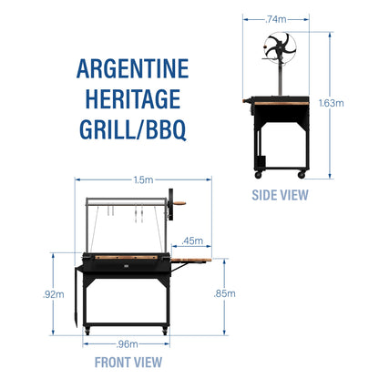 Argentine/Santa Maria Heritage BBQ Grill with Wood Fire and Charcoal Grill
