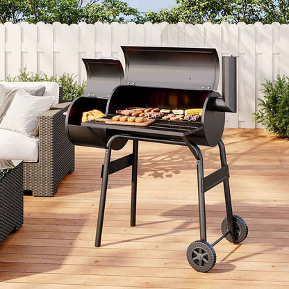 Charcoal BBQ Grill with Offset Smoker