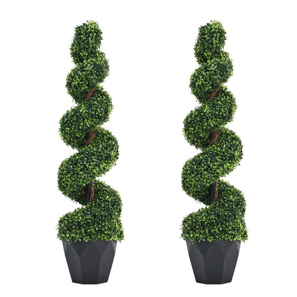 Artificial Spiral Boxwood Trees – 120cm Set of 2