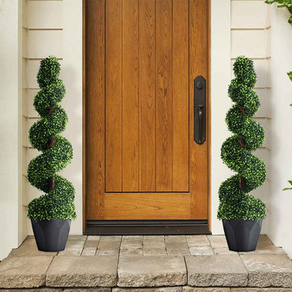 Artificial Spiral Boxwood Trees – 120cm Set of 2
