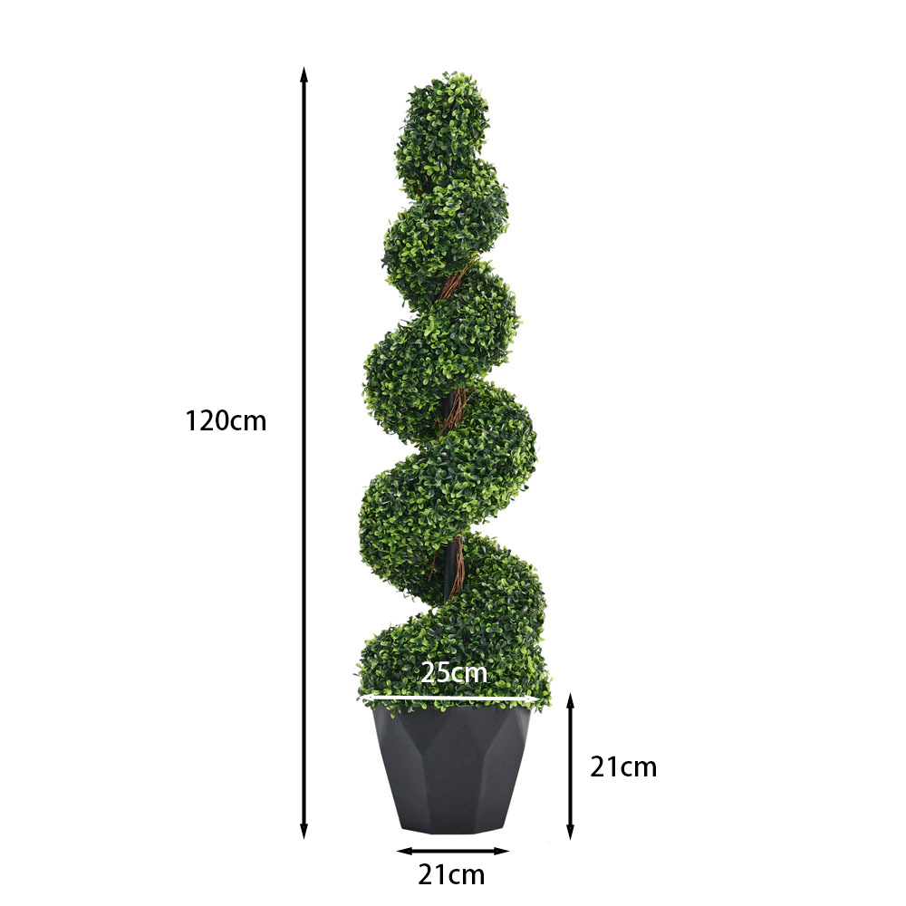 Artificial Spiral Boxwood Trees – 120cm Set of 2