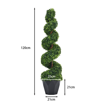 Artificial Spiral Boxwood Trees – 120cm Set of 2