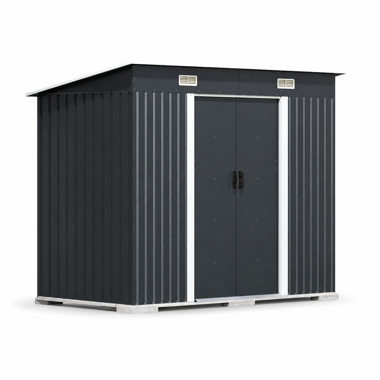 Metal Garden Storage Shed – Charcoal Black 7.81 x 4.3ft