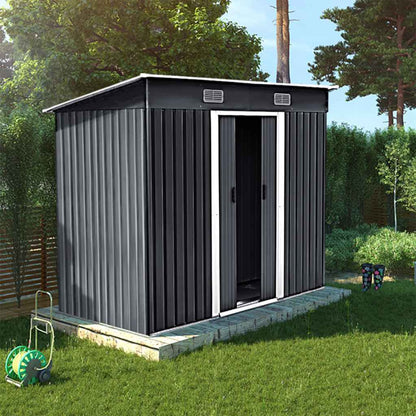Metal Garden Storage Shed – Charcoal Black 7.81 x 4.3ft