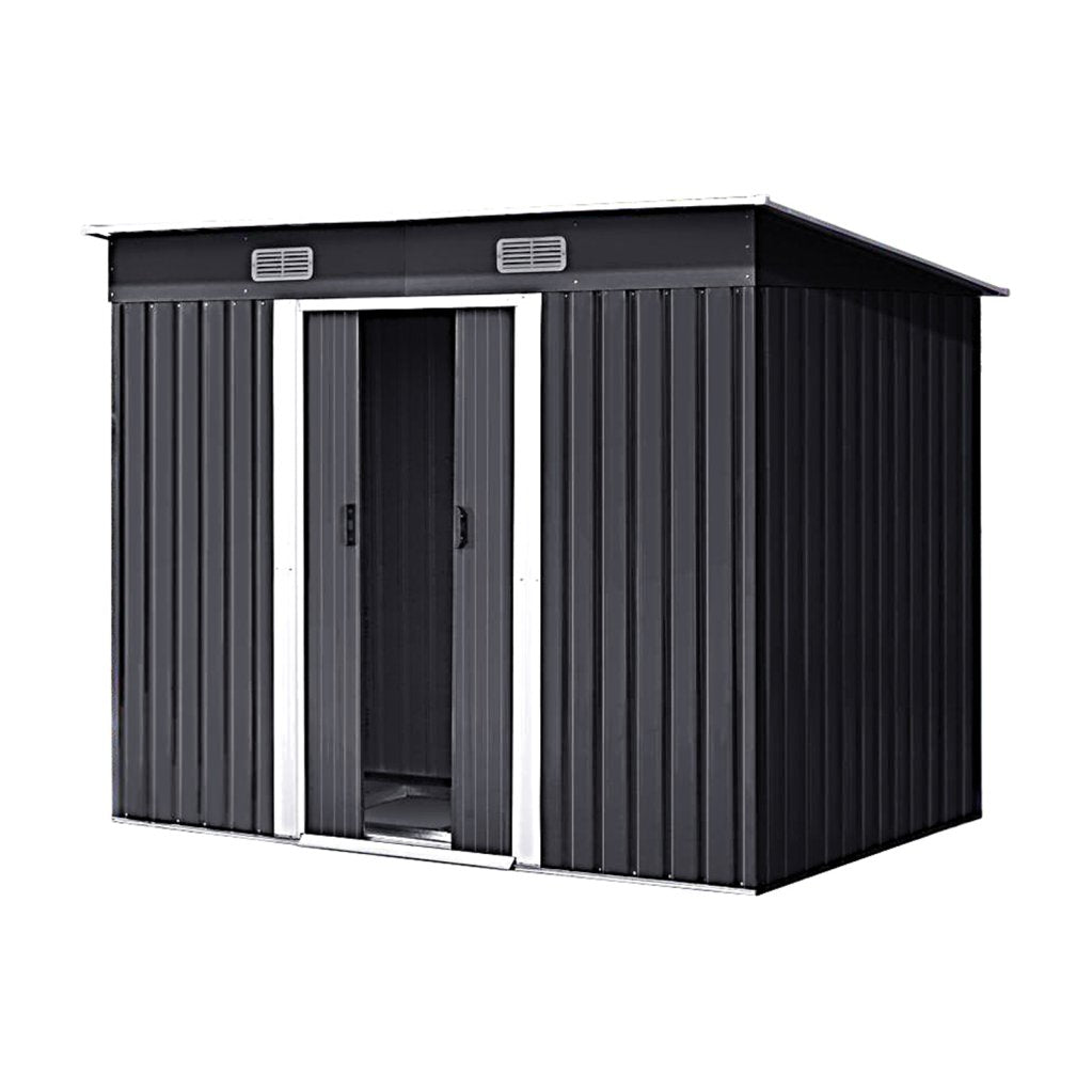 Metal Garden Storage Shed – Charcoal Black 7.81 x 4.3ft