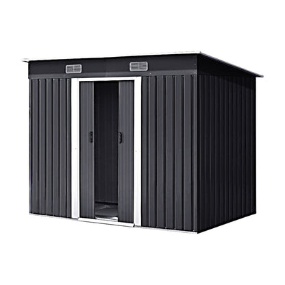 Metal Garden Storage Shed – Charcoal Black 7.81 x 4.3ft