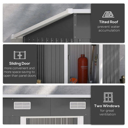 Metal Garden Storage Shed – Charcoal Black 7.81 x 4.3ft