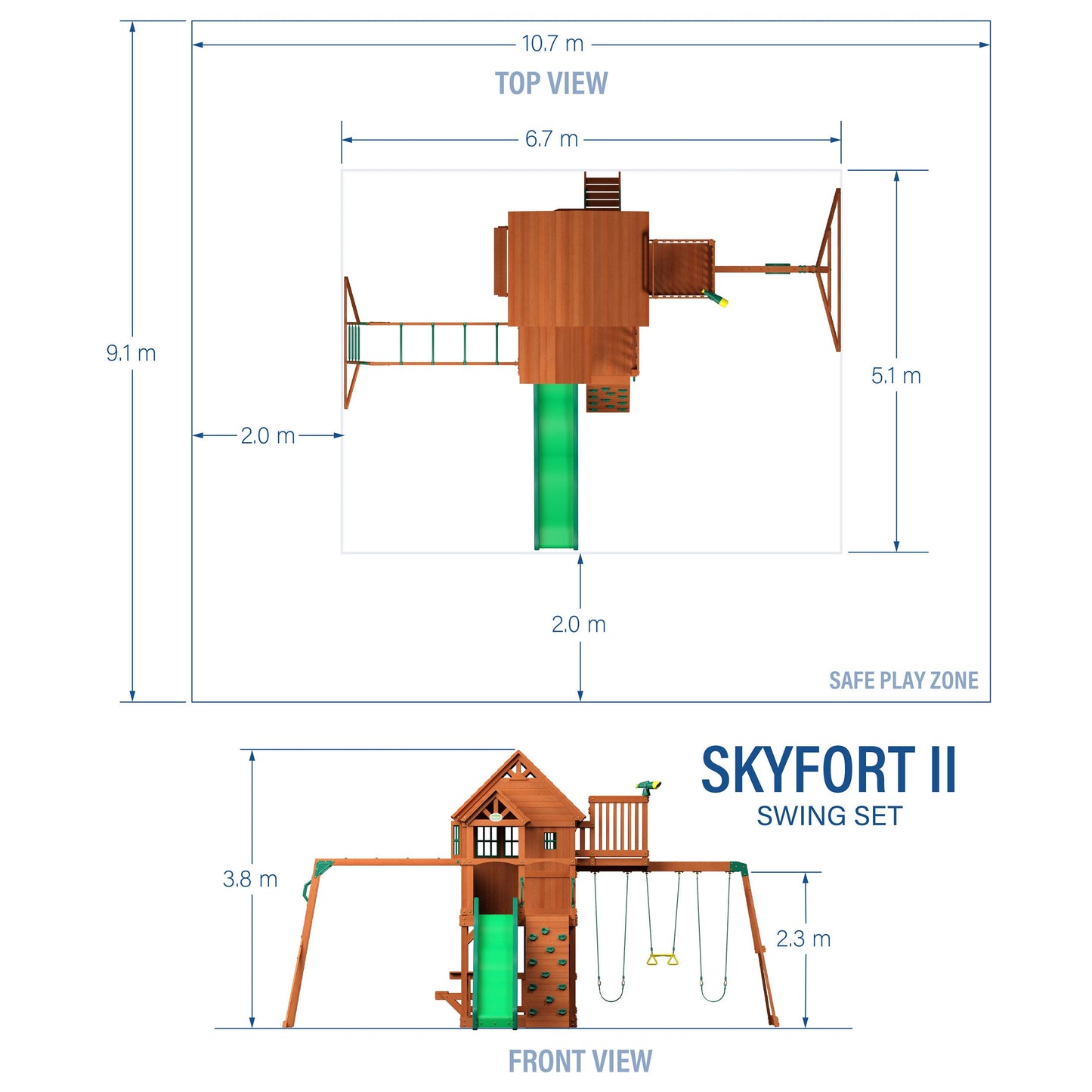 Skyfort II Swing Set and Climbing Frame