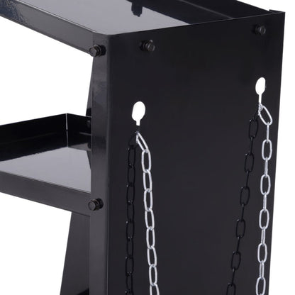 Welding Cart Trolley with Gas Bottle Chain – Black