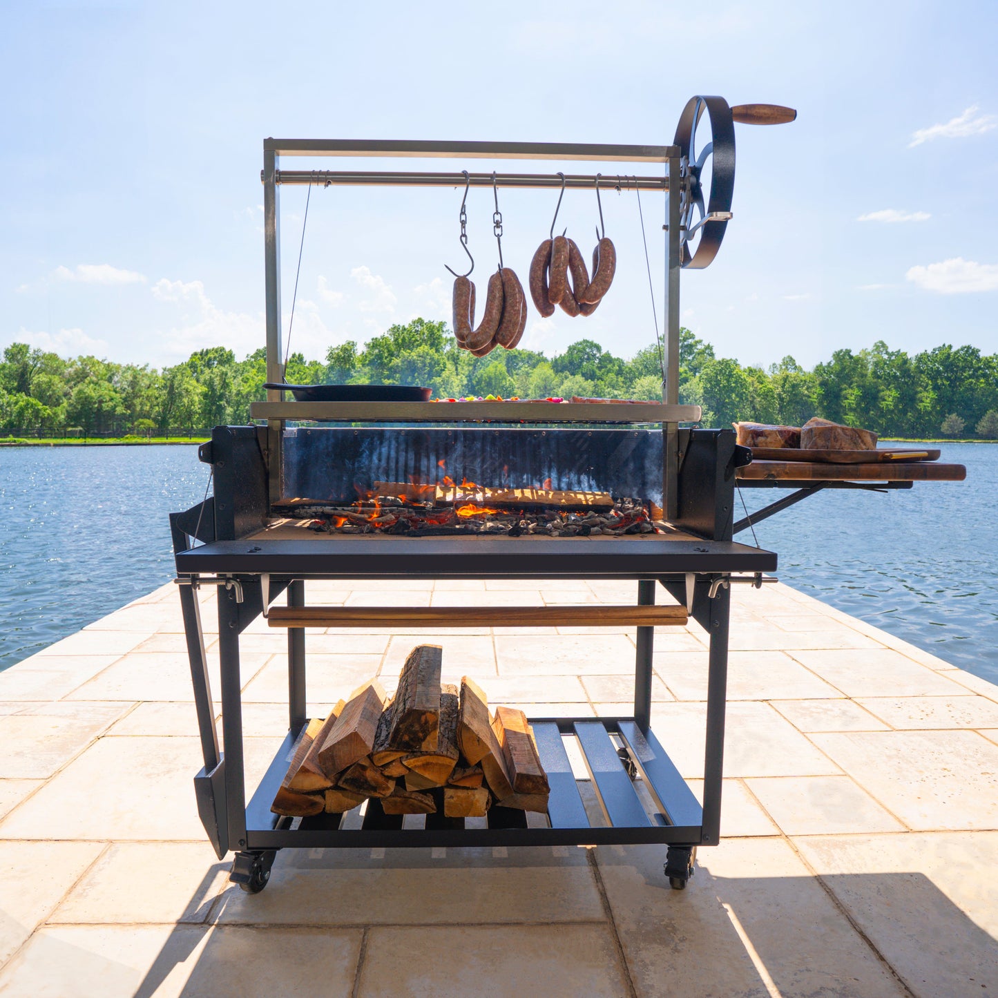 Argentine/Santa Maria Heritage BBQ Grill with Wood Fire and Charcoal Grill