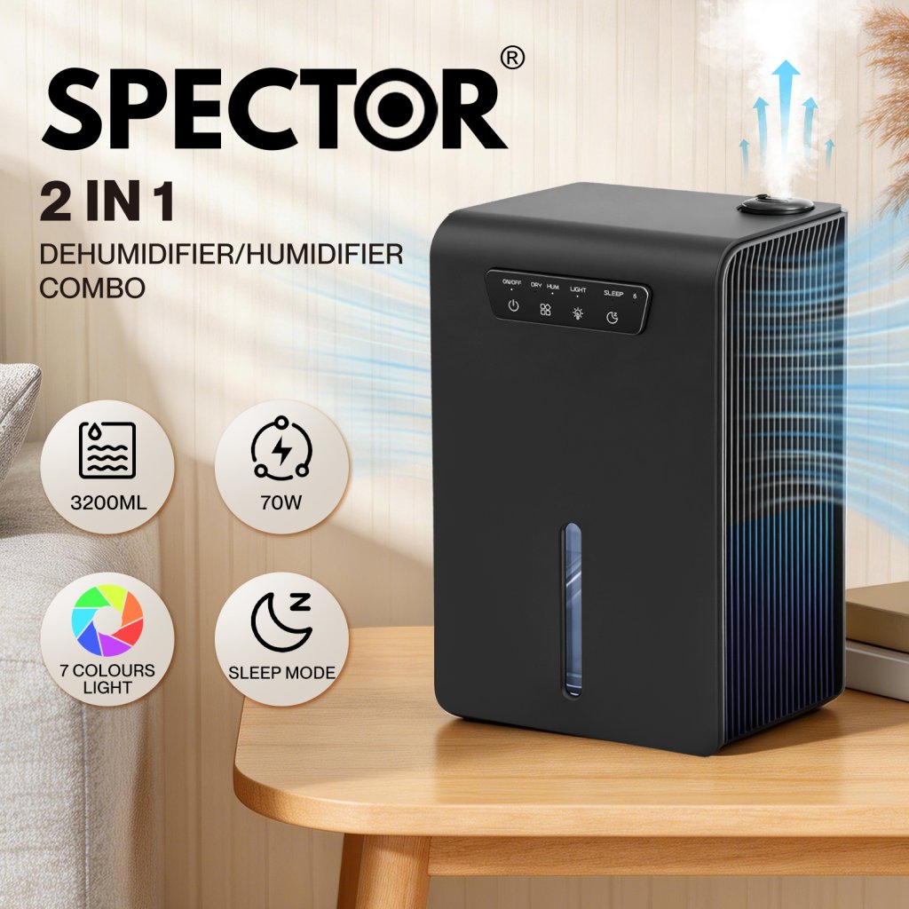 3.2L Dehumidifier – Black with LED Light