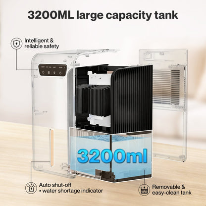 3.2L Dehumidifier – Black with LED Light