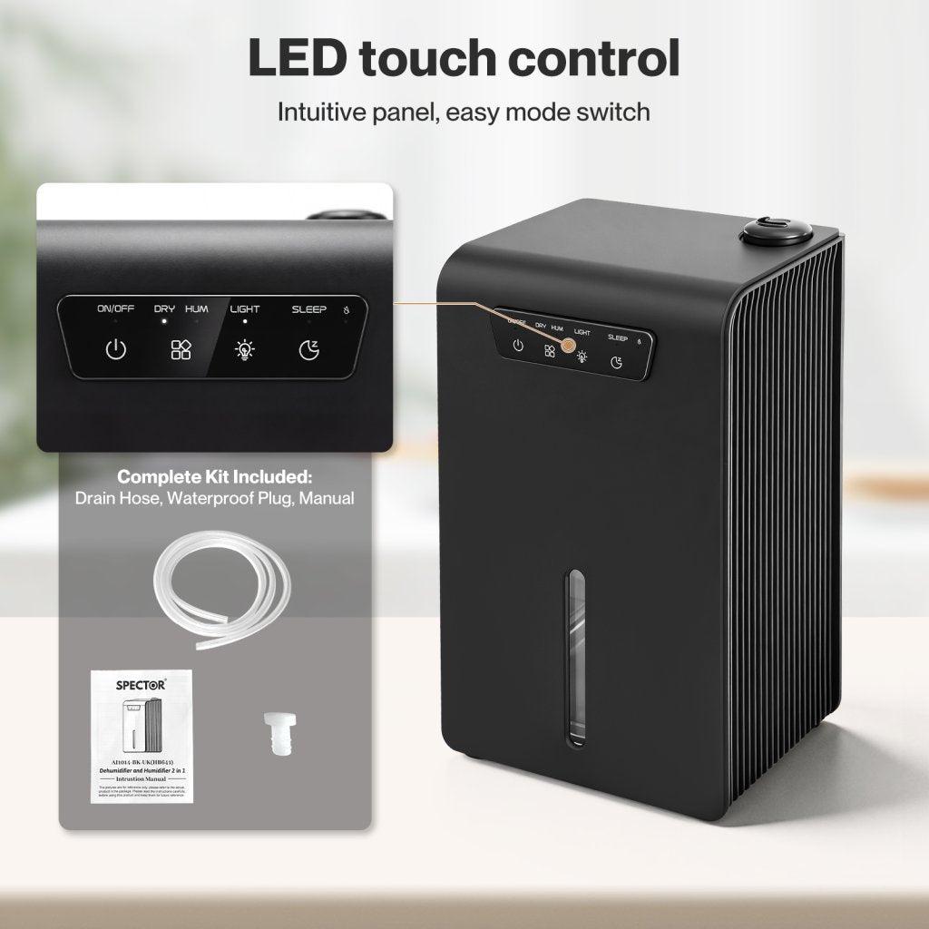 3.2L Dehumidifier – Black with LED Light
