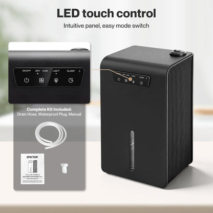 3.2L Dehumidifier – Black with LED Light