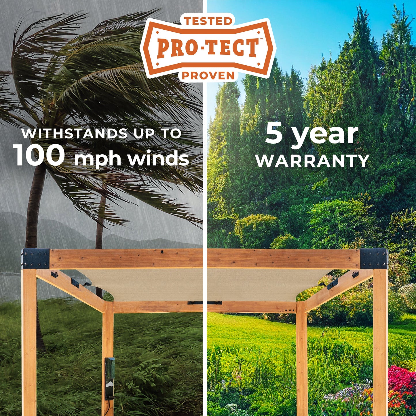 3.7m x 3.1m (12ft x 10ft) Brendan Sail Shade Pergola