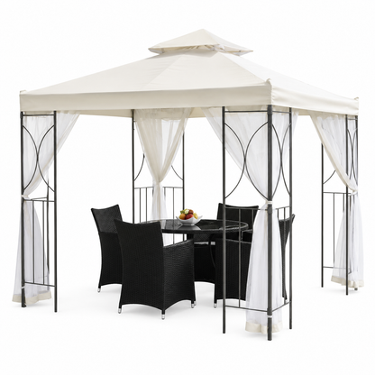 Contemporary Cream Garden Gazebo – 2.5m x 2.5m