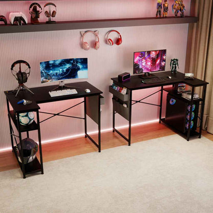 L-Shaped Gaming Desk – Black with Storage Bag