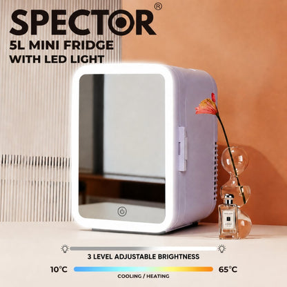 5L Mini Fridge – LED Mirror Light