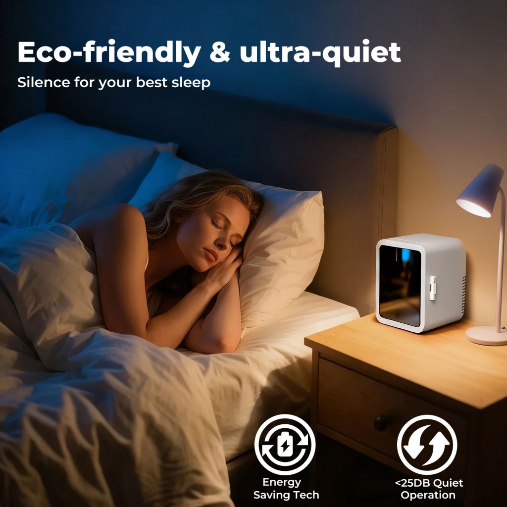 5L Mini Fridge – LED Mirror Light