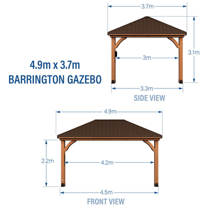 4.9m x 3.7m (16ft x 12ft) Barrington Gazebo