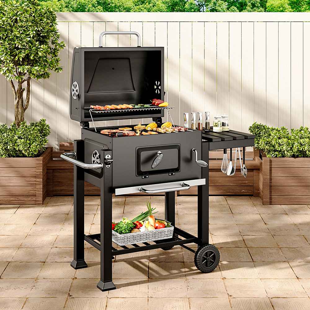 Portable Charcoal BBQ Grill Trolley