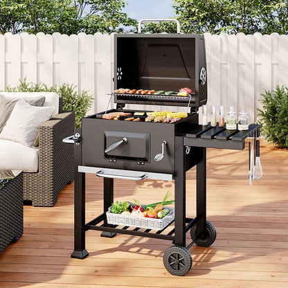 Portable Charcoal BBQ Grill Trolley