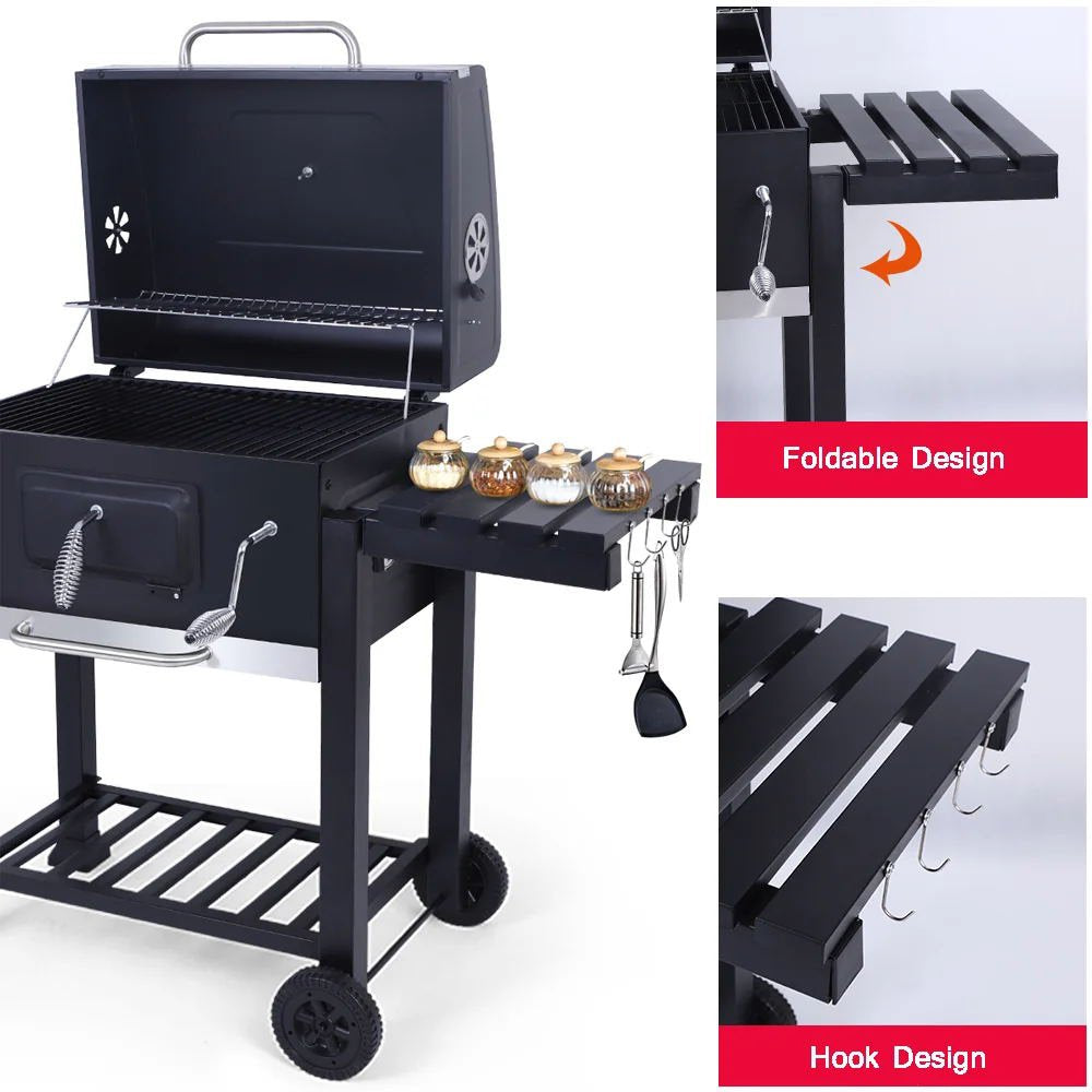 Portable Charcoal BBQ Grill Trolley