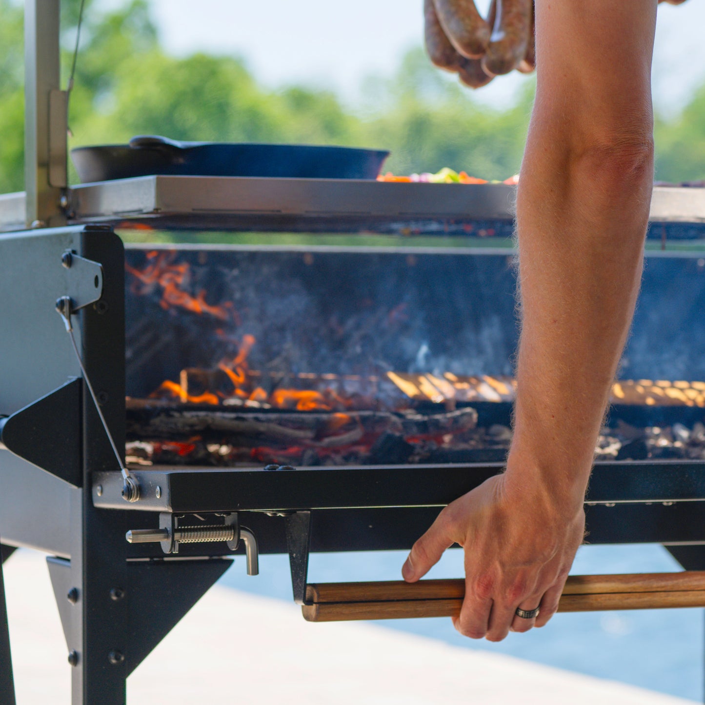 Argentine/Santa Maria Heritage BBQ Grill with Wood Fire and Charcoal Grill