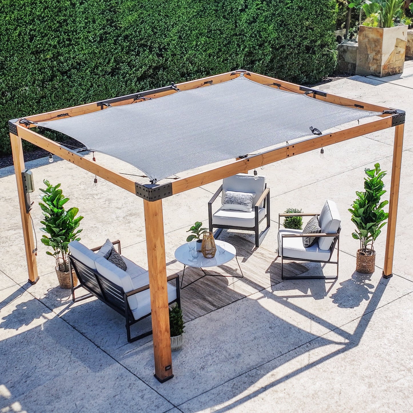 3.7m x 3.1m (12ft x 10ft) Brendan Sail Shade Pergola