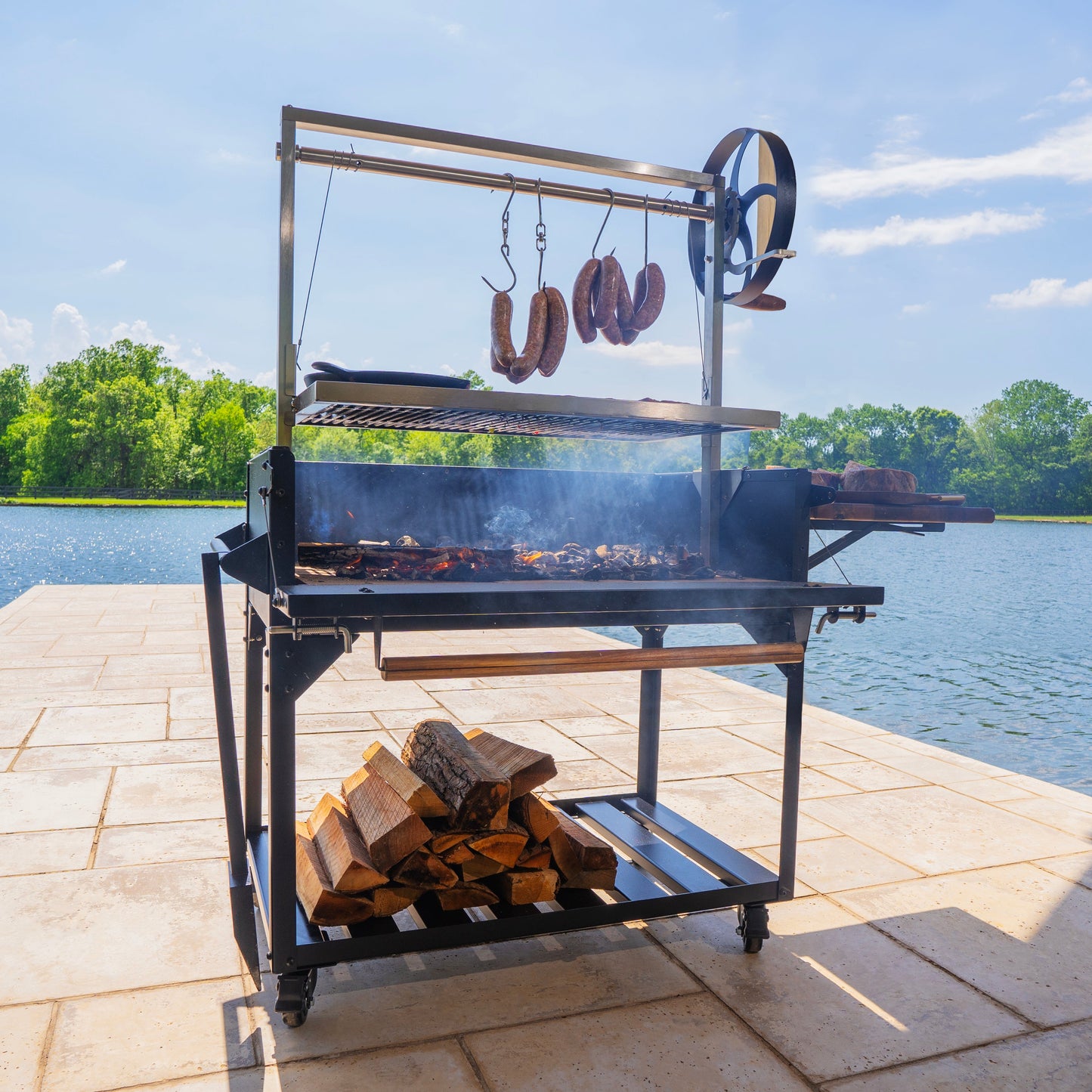 Argentine/Santa Maria Heritage BBQ Grill with Wood Fire and Charcoal Grill