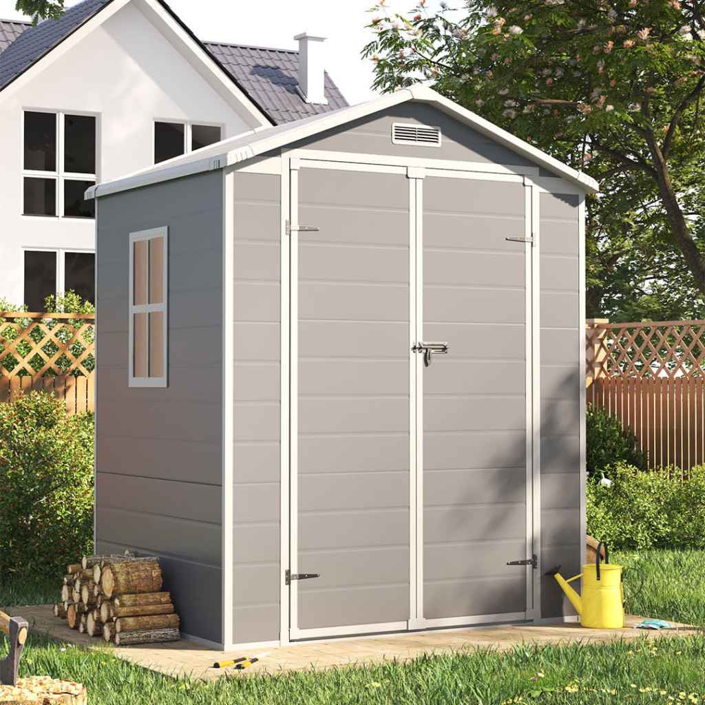 6x4ft Plastic Garden Storage Shed – Lockable Door
