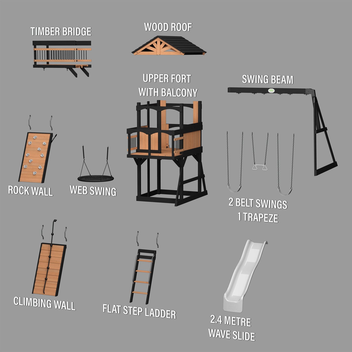 Timber Crossing Swing Set and Climbing Frame