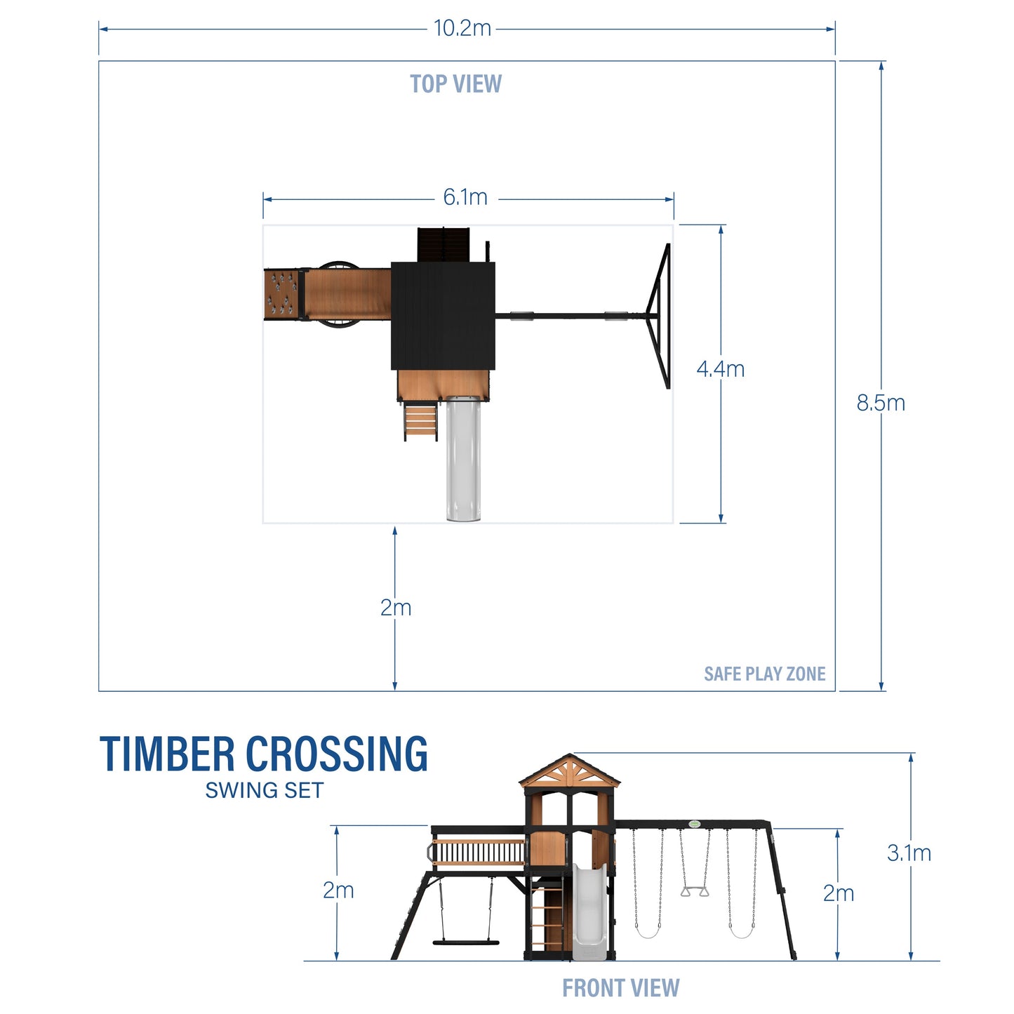Timber Crossing Swing Set and Climbing Frame