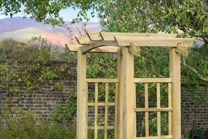 Curved Top Garden Arch with Trellis