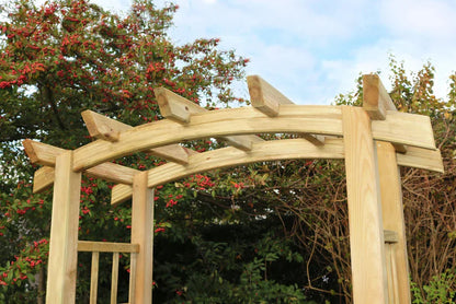 Curved Top Garden Arch with Trellis
