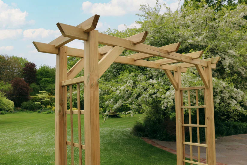 Flat Top Garden Arch with Trellis