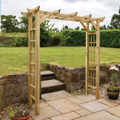 Flat Top Garden Arch with Trellis