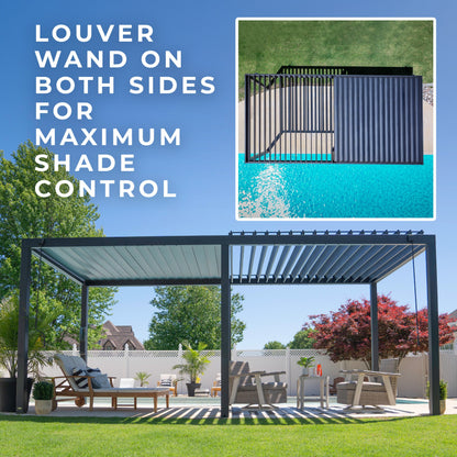6.0m x 3.0m (20ft x 10ft) Sarasota Steel Louvered Pergola